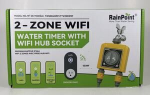 RainPoint 2-Zone WiFi Water Timer with Hub Socket - New
